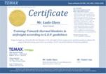 Temax certificate thermal blankets